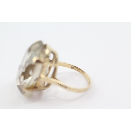 45 - 9ct gold 1970's Citrine dress ring (9.4g) Size  O