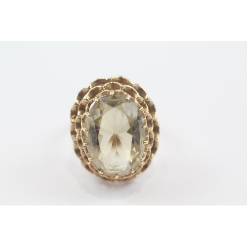46 - 9ct gold vintage Citrine dress ring (5.7g) Size  N