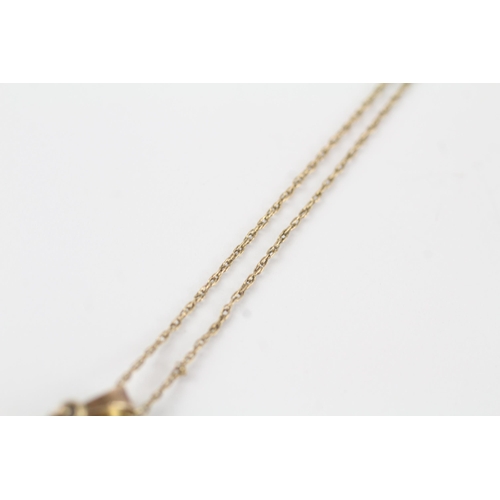 5 - 9ct gold Citrine pendant necklace (2.4g)