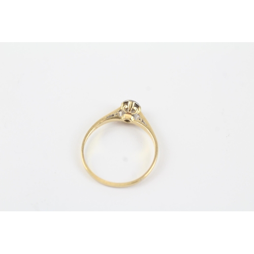 75 - 18ct gold antique Edwardian diamond solitaire ring (1.4g) Size  L