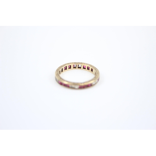 86 - 9ct gold art deco paste eternity ring (2g) Size  K