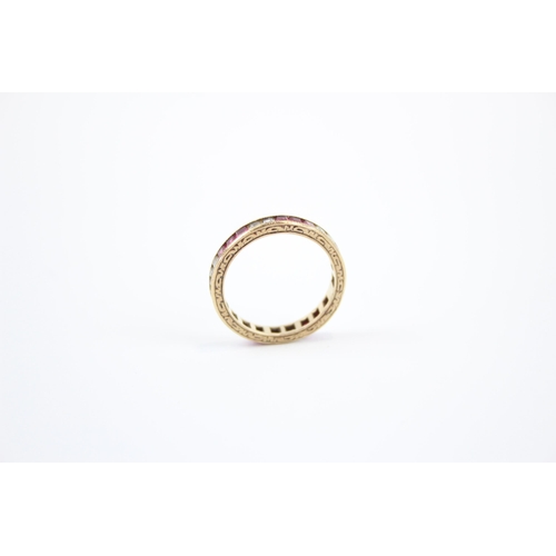 86 - 9ct gold art deco paste eternity ring (2g) Size  K