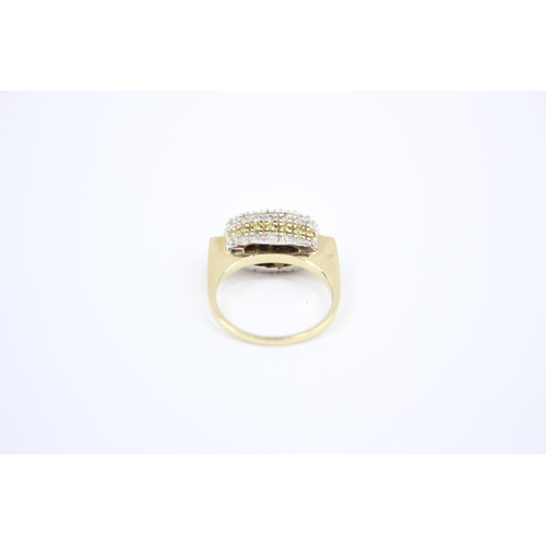 88 - 9ct gold modernist diamond dress ring (5.3g) Size  M 1/2