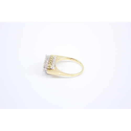 88 - 9ct gold modernist diamond dress ring (5.3g) Size  M 1/2