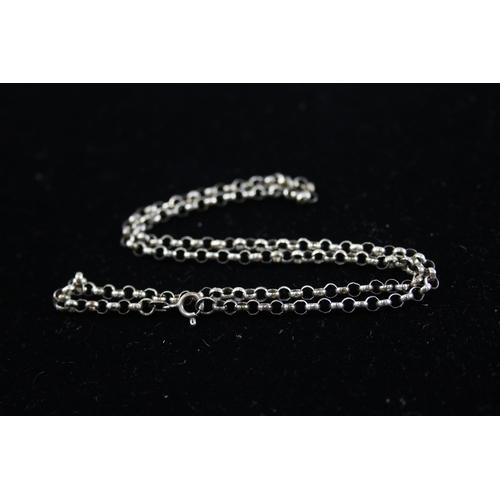 208 - A collection of silver chain necklaces including curb link (87g)