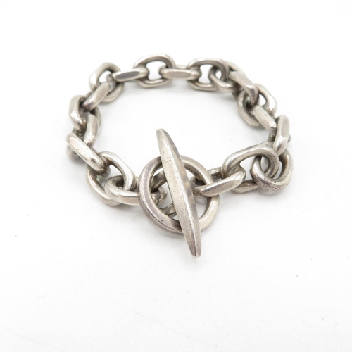 224 - Silver toggle clasp bracelet by Danish maker Randers Solvvarefabrik (76g)