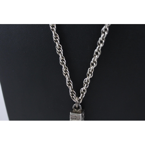 257 - Silver ornate ingot necklace with 1977 Jubilee hallmarks (52g)