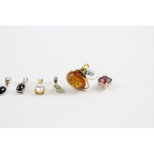 267 - A collection of silver gemstone jewellery including Mystic Topaz (15g)