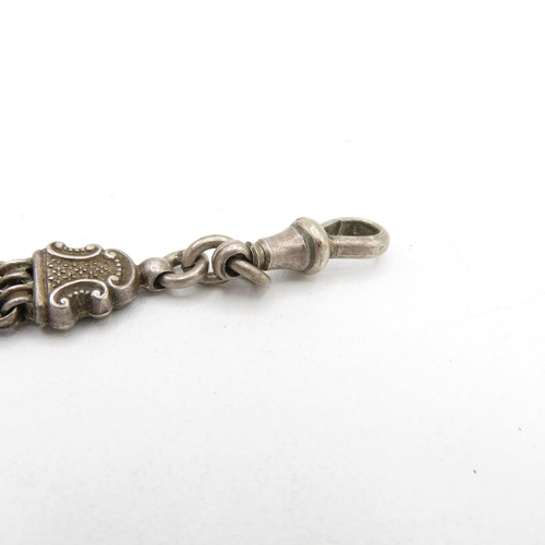 271 - Silver antique watch chain with fob (14g)