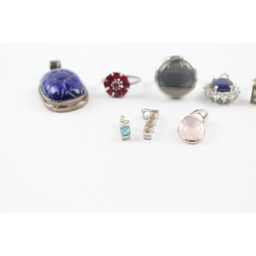 272 - A collection of silver gemstone jewellery including Lapis Lazuli (39g)