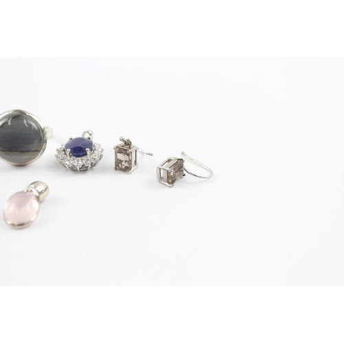 272 - A collection of silver gemstone jewellery including Lapis Lazuli (39g)