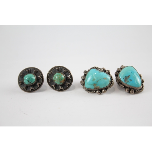 283 - Two silver and Turquoise earrings including Navajo (19g)