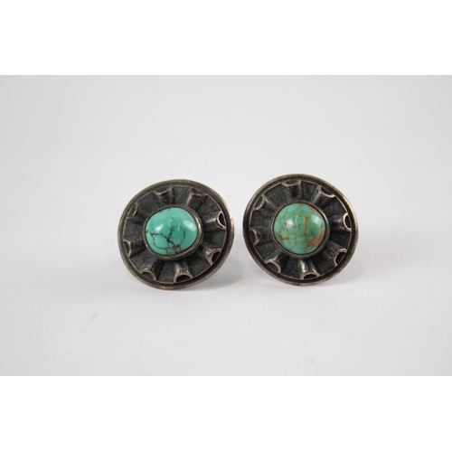 283 - Two silver and Turquoise earrings including Navajo (19g)