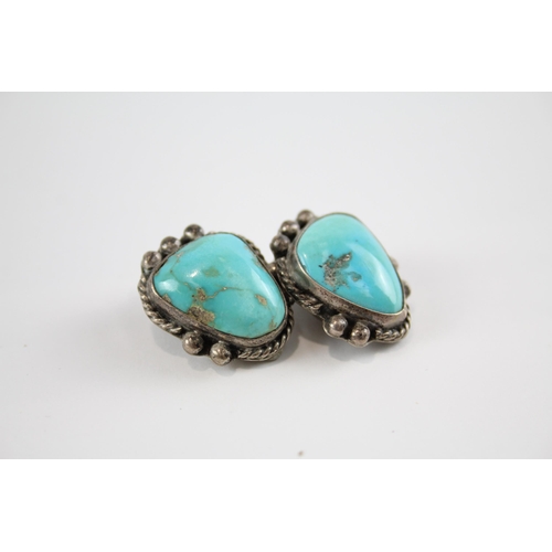 283 - Two silver and Turquoise earrings including Navajo (19g)