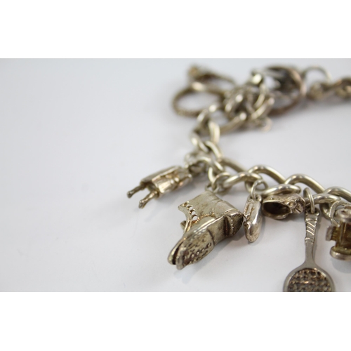 296 - Two silver charm bracelets including animal charms (87g)