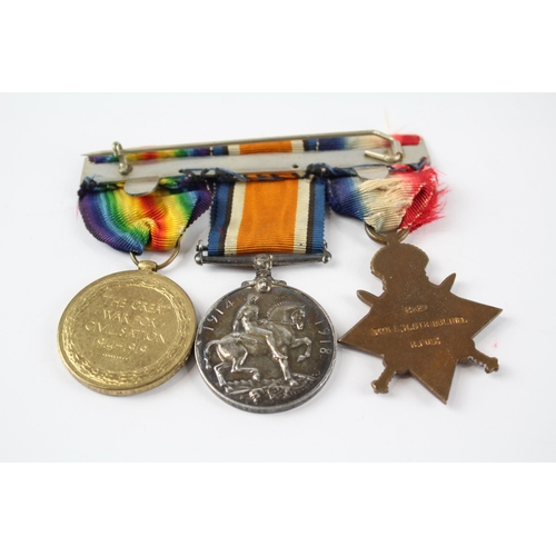 305 - Mounted WW.1 1914-15 Star Trio Named. 2629 Pte. Spts. E.H. Stribbling R. Fus.