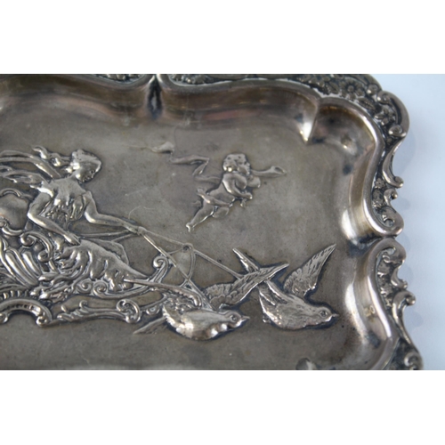 342 - Antique Victorian 1897 Birmingham STERLING SILVER Figural Pin Dish (31g)