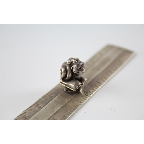 373 - Vintage Stamped .925 Sterling Silver Novelty Snail Ruler (52g)