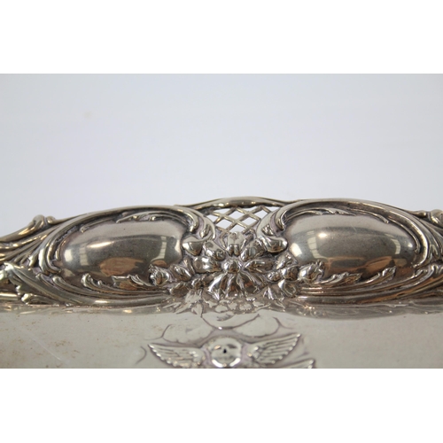 383 - Antique Edwardian Hallmarked 1906 Birmingham Sterling Silver Trinket Tray (75g)