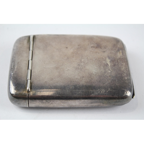 405 - Victorian 1899 Birmingham Sterling Silver Squeeze Action Cigarette Case 87g