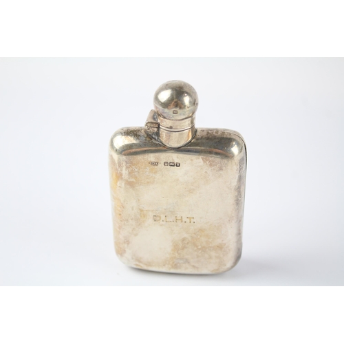 406 - Antique Edwardian Hallmarked 1905 Sheffield Sterling Silver Gents Hip Flask 93g