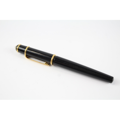 455 - CARTIER Diabolo Black Rollerball Pen w/ Gold Plate Trim - 002255