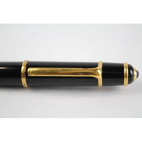 455 - CARTIER Diabolo Black Rollerball Pen w/ Gold Plate Trim - 002255