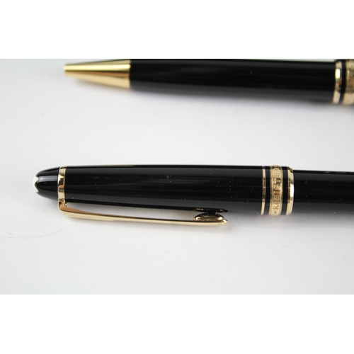 459 - MONTBLANC Meisterstuck Black FOUNTAIN PEN w/ 14ct White Gold Nib, Ballpoint Etc