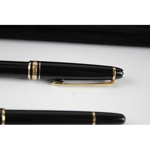 459 - MONTBLANC Meisterstuck Black FOUNTAIN PEN w/ 14ct White Gold Nib, Ballpoint Etc