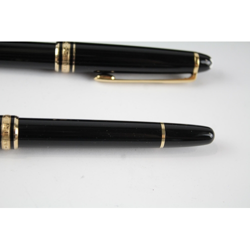 459 - MONTBLANC Meisterstuck Black FOUNTAIN PEN w/ 14ct White Gold Nib, Ballpoint Etc