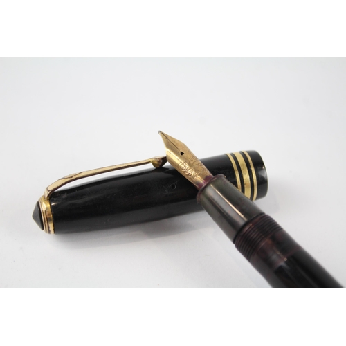 473 - Vintage CONWAY STEWART No.58 Black FOUNTAIN PEN w/ 14ct Gold Nib WRITING