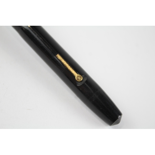 473 - Vintage CONWAY STEWART No.58 Black FOUNTAIN PEN w/ 14ct Gold Nib WRITING