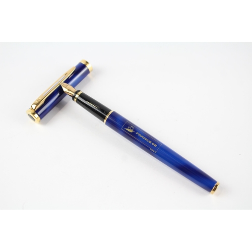 488 - Vintage WATERMAN Preface Navy Lacquer Fountain Pen w/ 18ct Gold Nib WRITING