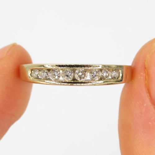 127 - 9ct gold diamond half eternity ring (2.1g) Size  N