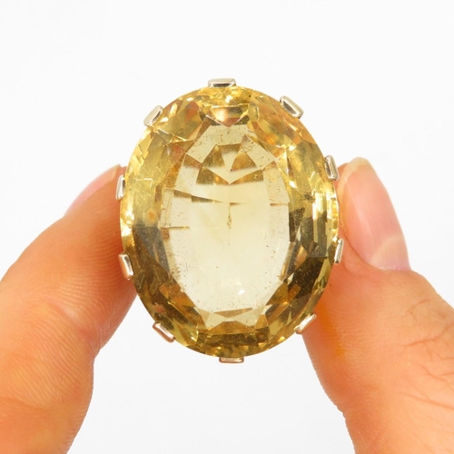 156 - 9ct gold Citrine dress ring (19.8g) Size  R