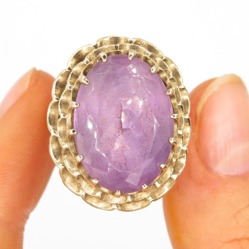 170 - 9ct gold vintage amethyst dress ring (6.2g) Size  O