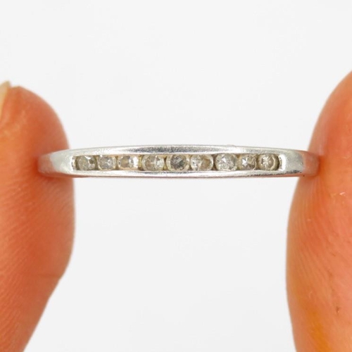 190 - .950 platinum diamond half eternity ring (1.8g) Size  K