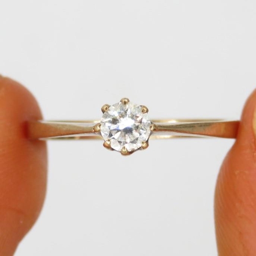 198 - 9ct gold antique diamond solitaire ring (1.5g) Size  N