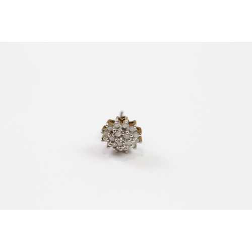 129 - 9ct gold diamond cluster stud earrings (1.4g)