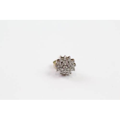 129 - 9ct gold diamond cluster stud earrings (1.4g)