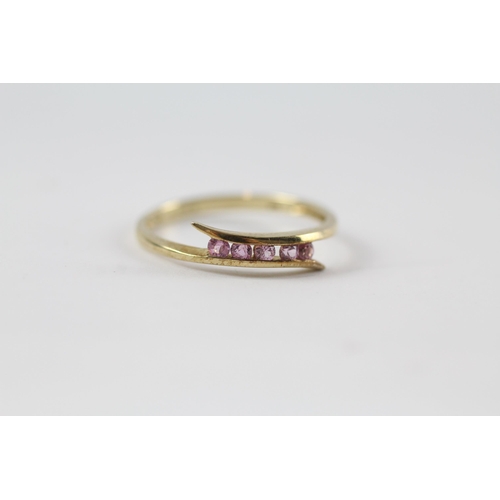 180 - 2x pink sapphire & blue tanzanite half eternity rings (2.9g) Size  N+P