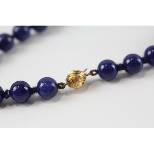 187 - 2x lapis bead & amethyst bead necklaces (76.7g)