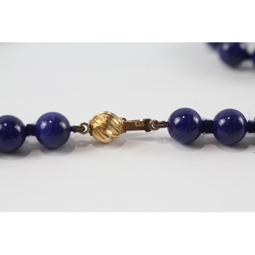 187 - 2x lapis bead & amethyst bead necklaces (76.7g)