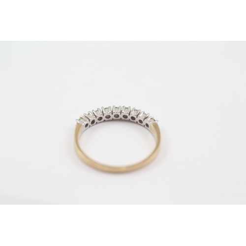 4 - 9ct gold diamond half eternity ring (1.4g) Size  L