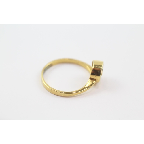 46 - 14ct gold peridot bypass dress ring (2.7g) Size  O