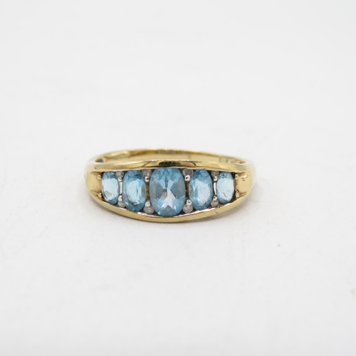 81 - 9ct Gold Topaz Five Stone Ring Size  V