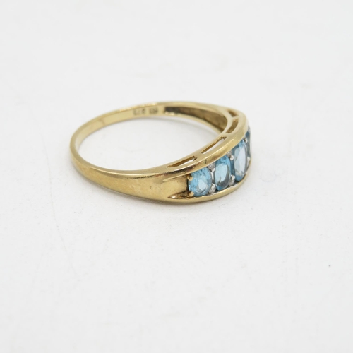 81 - 9ct Gold Topaz Five Stone Ring Size  V