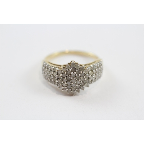 84 - 9ct Gold Diamond Set Cocktail Ring (3.5g) Size  P 1/2