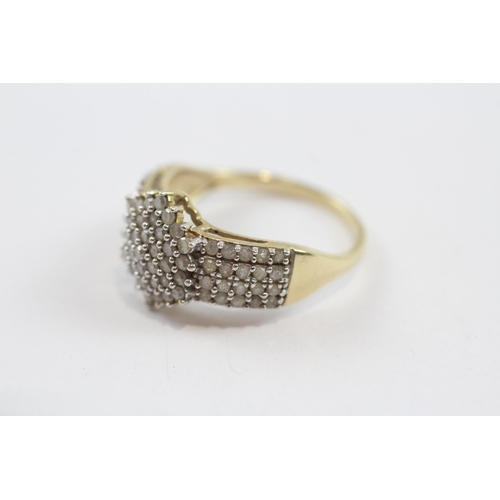 84 - 9ct Gold Diamond Set Cocktail Ring (3.5g) Size  P 1/2