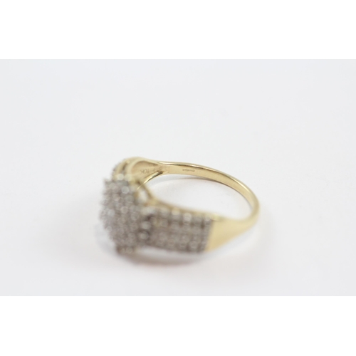 84 - 9ct Gold Diamond Set Cocktail Ring (3.5g) Size  P 1/2